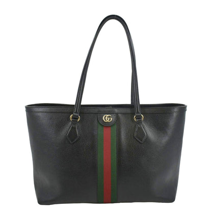 GUCCI Ophidia GG Jumbo Leather Tote Bag Black 631685