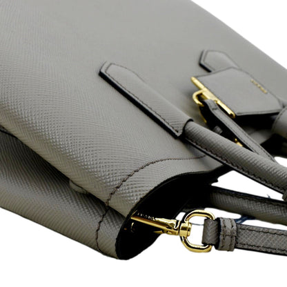 PRADA Double Handle Saffiano Leather Tote Bag Grey