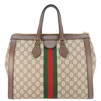 GUCCI Ophidia Medium GG Supreme Tote Shoulder Bag Beige 524537