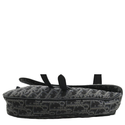 CHRISTIAN DIOR Saddle Oblique Jacquard Crossbody Bag Black