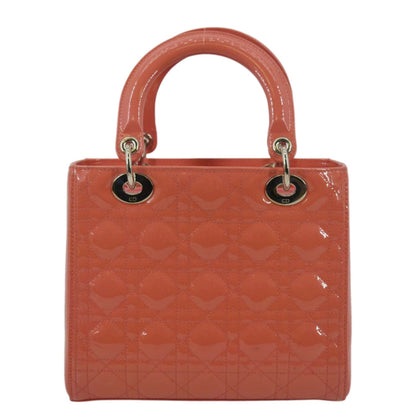 CHRISTIAN DIOR Medium Lady Dior Leather Shoulder Bag Pink