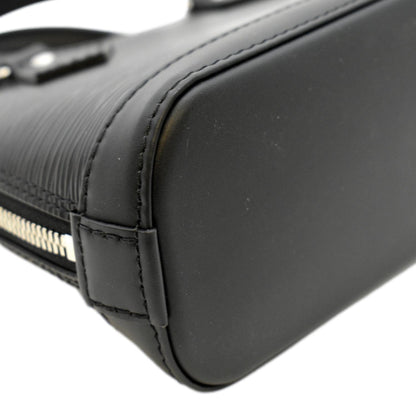 LOUIS VUITTON Nano Alma Epi Leather Top Handle Shoulder Bag Black