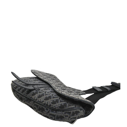 CHRISTIAN DIOR Saddle Oblique Jacquard Crossbody Bag Black