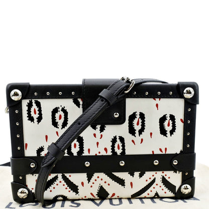 LOUIS VUITTON Petite Malle Graphic Print Leather Crossbody Bag Black/Multicolor