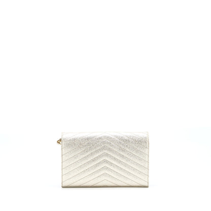 Saint Laurent/YSL Envelop Chain Wallet Calfskin Gold GHW