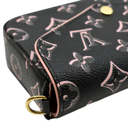 LOUIS VUITTON Felicie Strap & Go Monogram Canvas Crossbody Bag Black