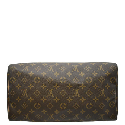 LOUIS VUITTON Speedy 35 Monogram Canvas Satchel Bag Brown
