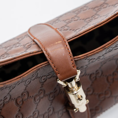 Gucci Vintage Jackie Bag GG Supreme Calfskin Brown