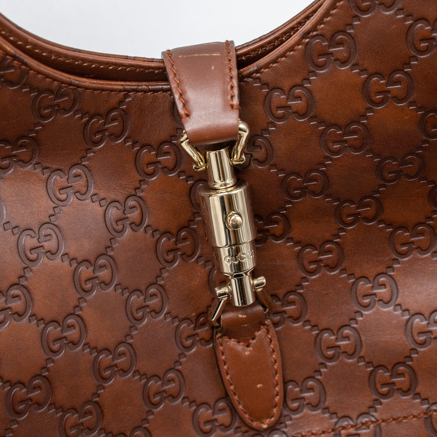 Gucci Vintage Jackie Bag GG Supreme Calfskin Brown