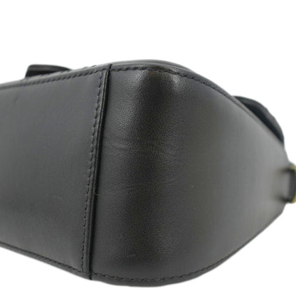 GUCCI GG Marmont Leather Top Handle Crossbody Bag Black 547260