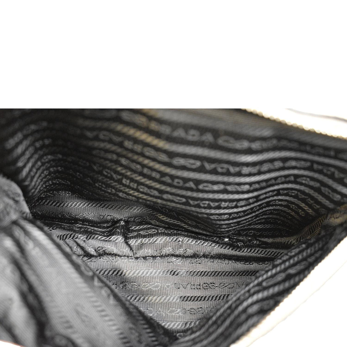 PRADA Flou Leather Shoulder Bag Grey