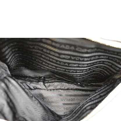 PRADA Flou Leather Shoulder Bag Grey