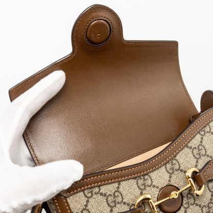 Gucci Horsebit 1955 Mini Bag GG Supreme Canvas Beige/Dark Brown