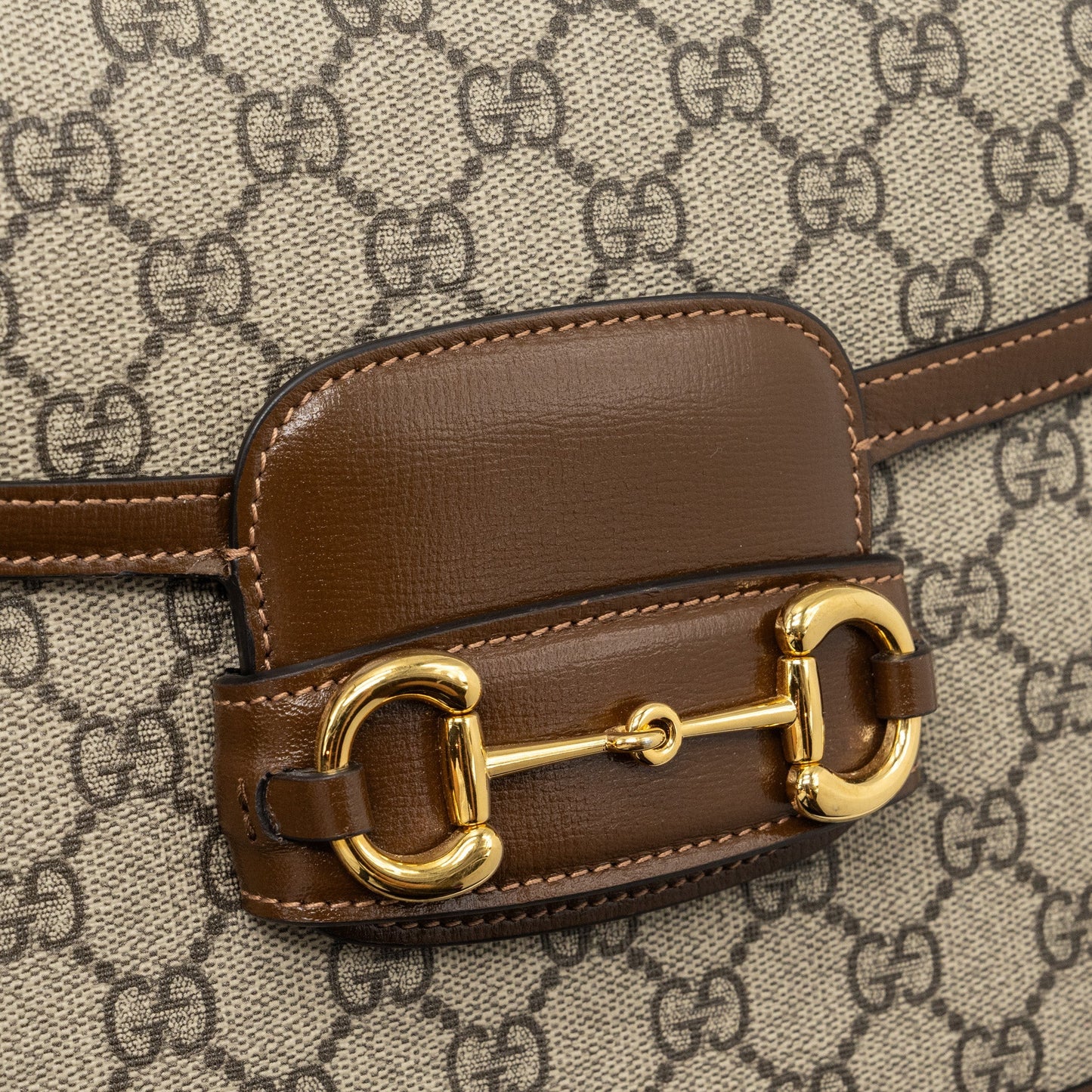 Gucci Horsebit 1955 Shoulder Bag GG Supreme Canvas / Leather Brown