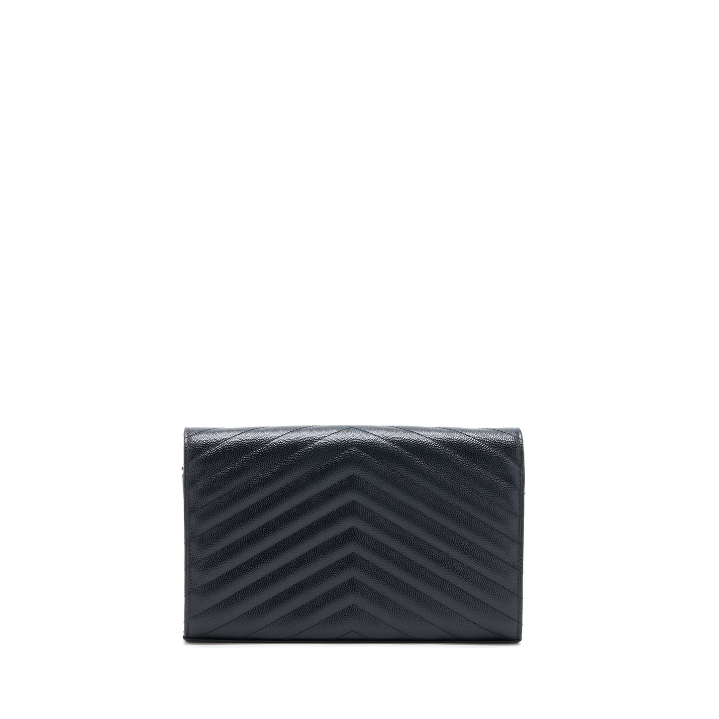 Saint Laurent Wallet On Chain Grained Calfskin Black GHW