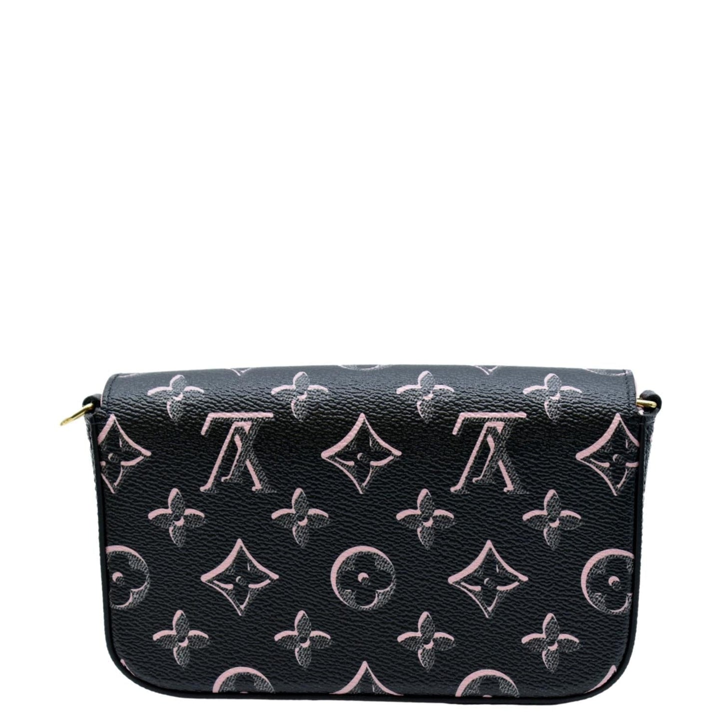 LOUIS VUITTON Felicie Strap & Go Monogram Canvas Crossbody Bag Black