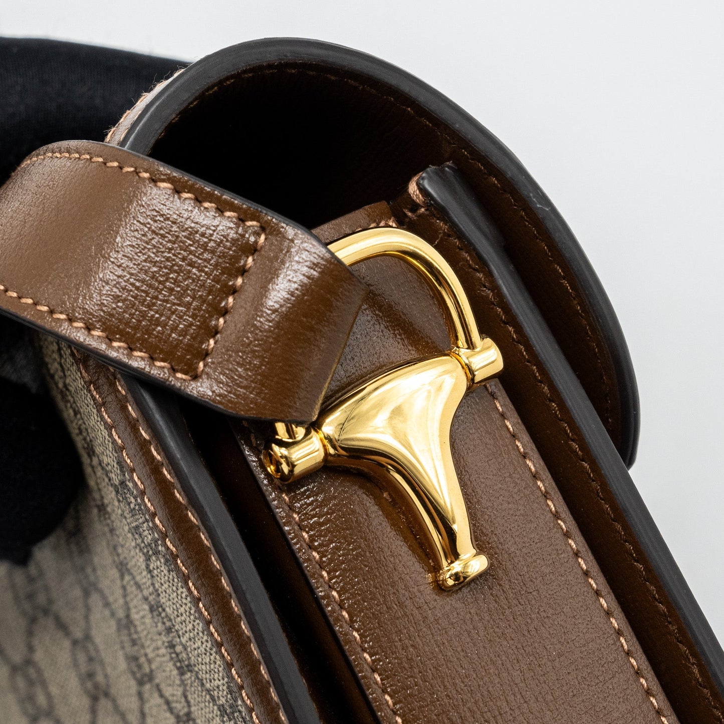 Gucci Horsebit 1955 Shoulder Bag GG Supreme Canvas / Leather Brown