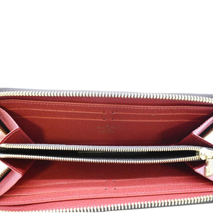 LOUIS VUITTON Clemence Damier Ebene Zippy Wallet Brown