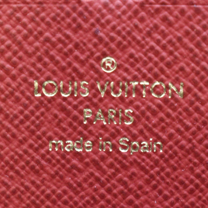 LOUIS VUITTON Clemence Damier Ebene Zippy Wallet Brown