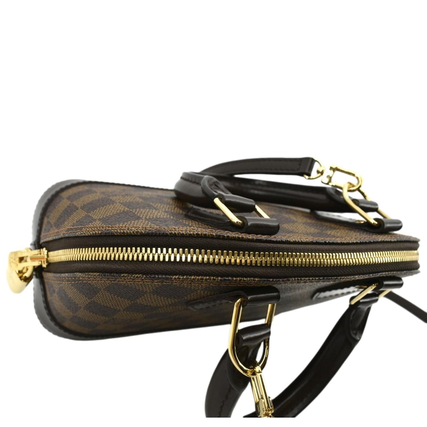 LOUIS VUITTON Alma BB Damier Ebene Satchel Crossbody Bag Brown