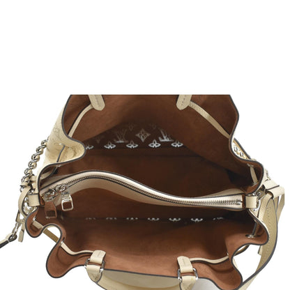 LOUIS VUITTON Bella Mahina Calf Leather Tote Shoulder Bag Cream