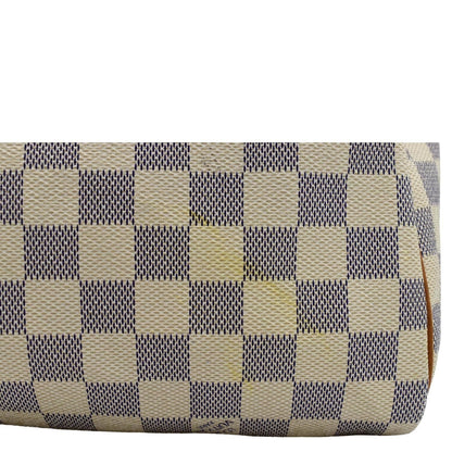LOUIS VUITTON Speedy 30 Damier Azur Satchel Bag White