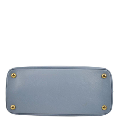 PRADA Galleria Double-Zip small Saffiano Leather Tote Bag Light Blue