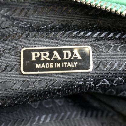 PRADA Triangle Leather Shoulder Bag Green