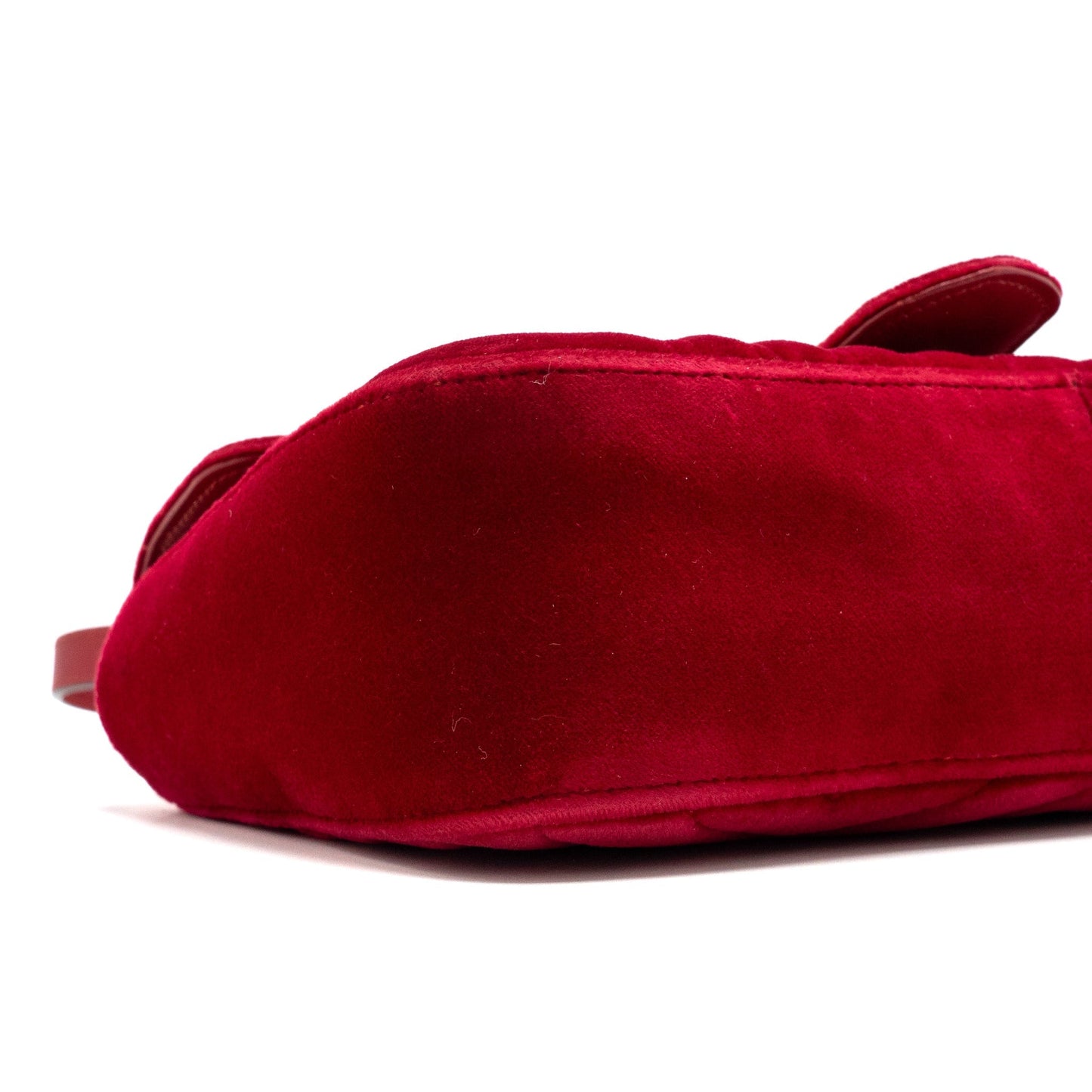 Gucci Small GG Marmont Bag Velvet Red Brushed