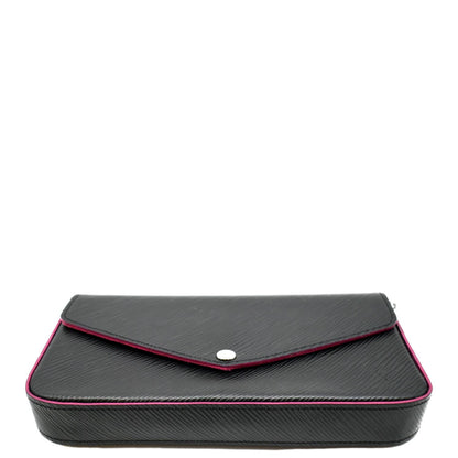 LOUIS VUITTON Felicie Epi Leather Pochette Crossbody Bag Black