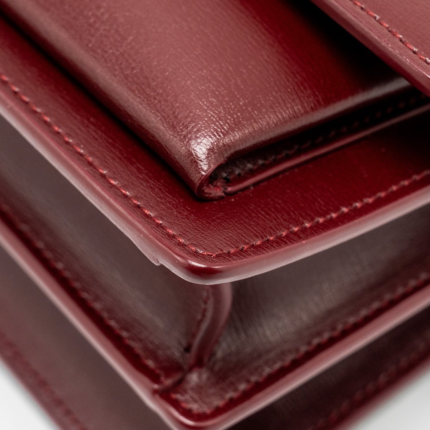 Saint Laurent/YSL Sunset Bag Calfskin Burgundy SHW