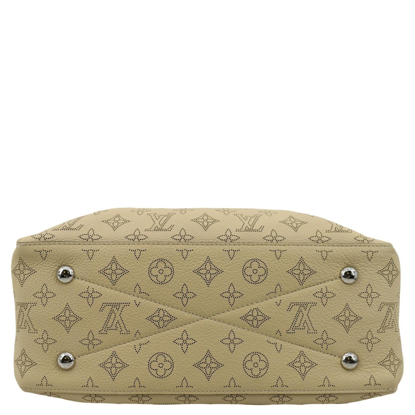 LOUIS VUITTON Bella Mahina Calf Leather Tote Shoulder Bag Cream