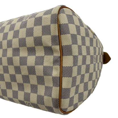 LOUIS VUITTON Speedy 30 Damier Azur Satchel Bag White