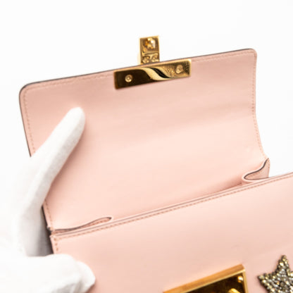 Gucci Padlock Chain Bag Crystal Stars Calfskin Pink