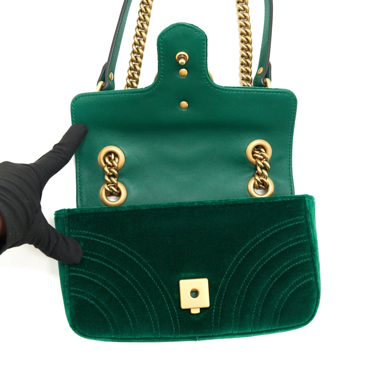 Gucci mini marmont Bag Velvet Green