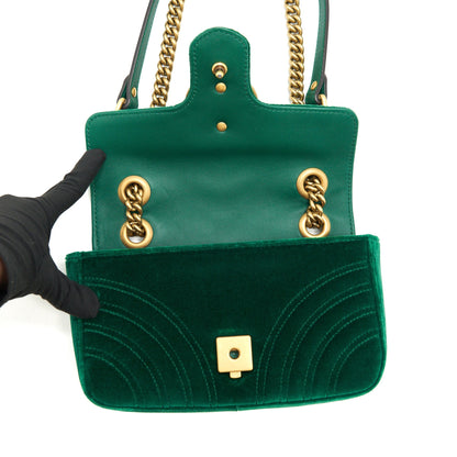 Gucci mini marmont Bag Velvet Green