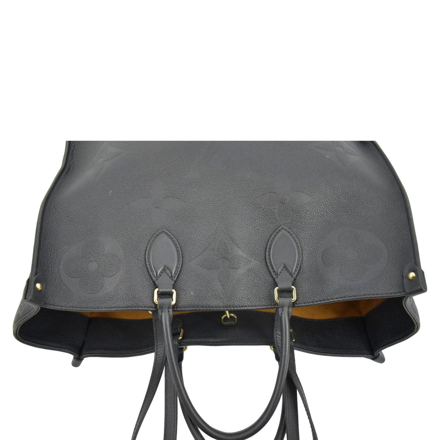 LOUIS VUITTON Onthego GM Monogram Empreinte Leather Tote Bag Black