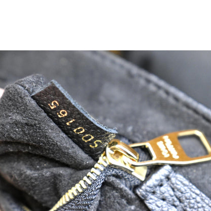LOUIS VUITTON Saint Germain MM Monogram Empreinte Leather Shoulder Bag Black