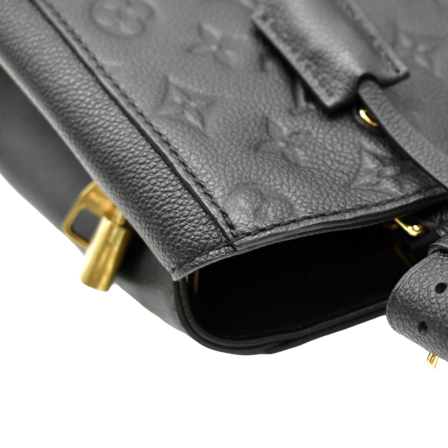 LOUIS VUITTON Montaigne MM Monogram Empreinte Satchel Bag Black