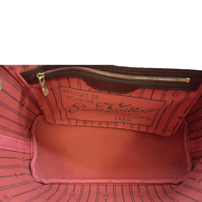 LOUIS VUITTON Neverfull PM Damier Ebene Tote Shoulder Bag Brown