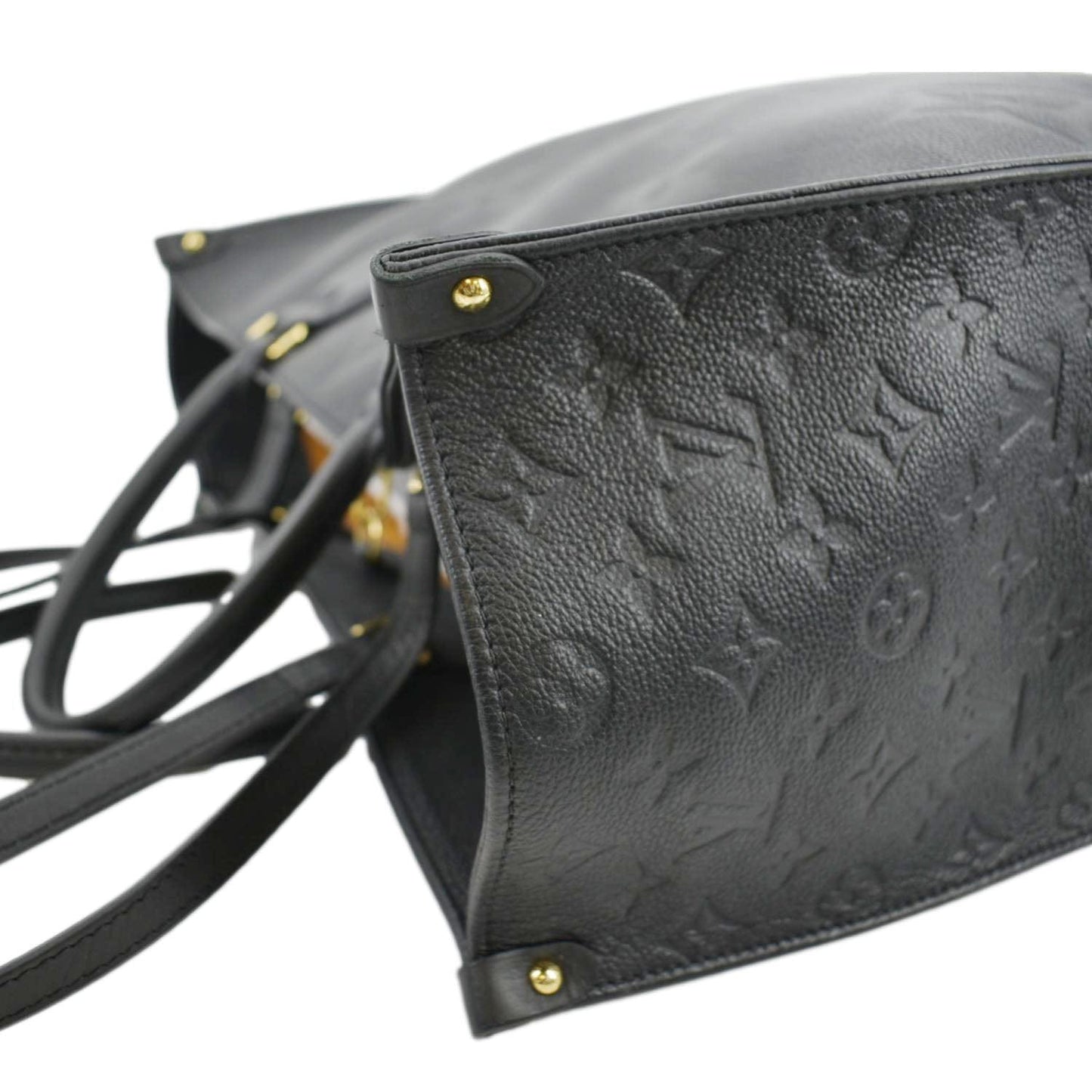 LOUIS VUITTON Onthego GM Monogram Empreinte Leather Tote Bag Black