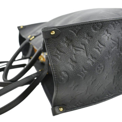 LOUIS VUITTON Onthego GM Monogram Empreinte Leather Tote Bag Black