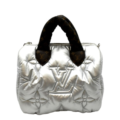 LOUIS VUITTON Speedy Bandouliere 25 Econyl Nylon Pillow Shoulder Bag Silver
