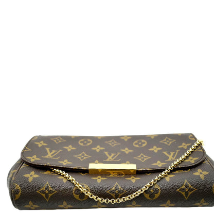 LOUIS VUITTON Favorite MM Monogram Canvas Crossbody Bag Brown