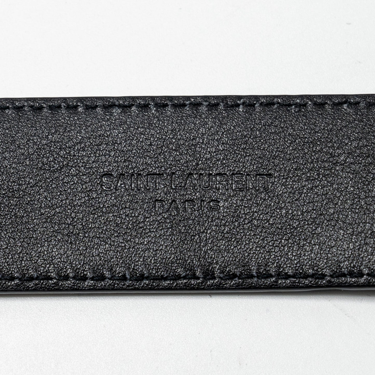 Saint Laurent/YSL Size 80 Cassandre Belt Square Buckle Calfskin Black SHW