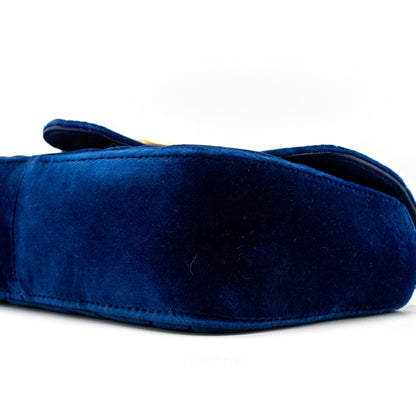 Gucci small GG Marmont bag Velvet blue