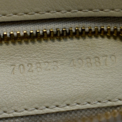 GUCCI Large Attache Leather Shoulder Bag Ivory 702823