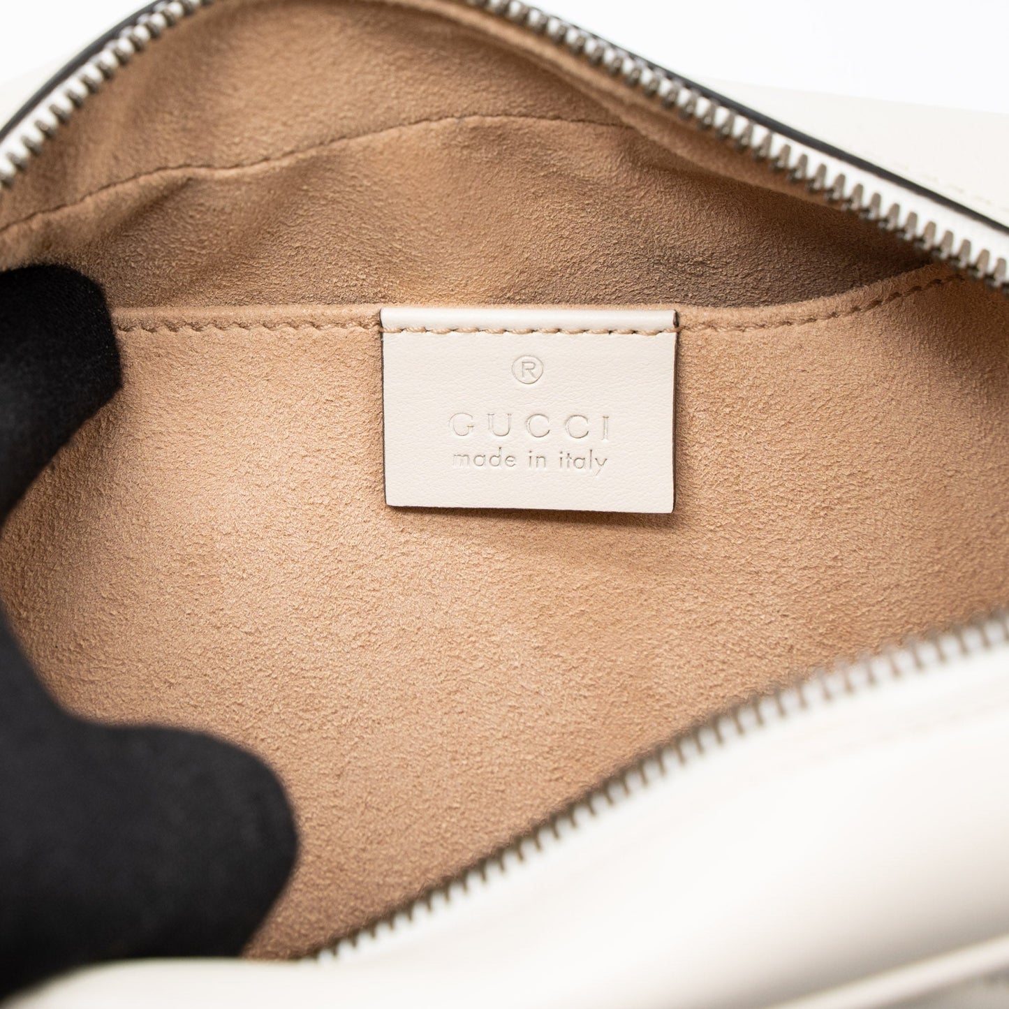 Gucci GG Marmont Camera Shoulder Bag Calfskin White