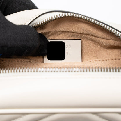 Gucci GG Marmont Camera Shoulder Bag Calfskin White