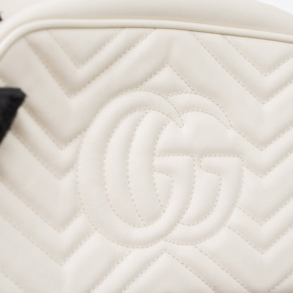 Gucci GG Marmont Camera Shoulder Bag Calfskin White